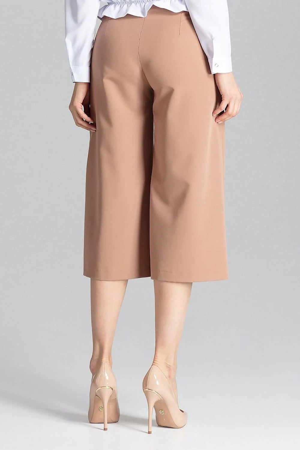 Pantalon jaune vif femme en tissu lisse élégant moderne taille haute coupe évasée chic