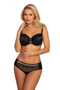 Ensemble de lingerie floral pour femme soutien-gorge rembourré culotte en satin dentelle noire sexy élégant coupe classique