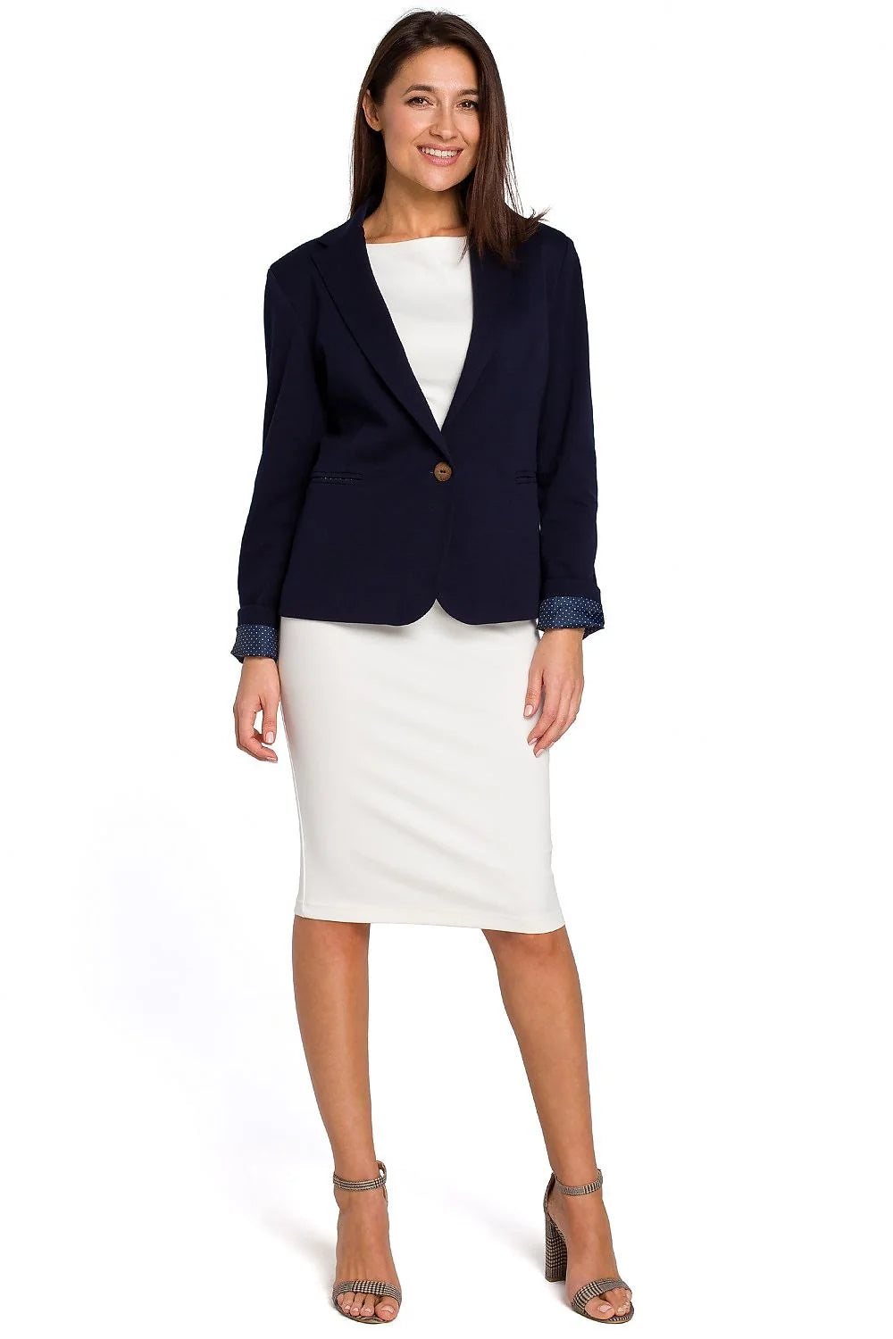 Blazer femme Stylove maille douce cintre pois polyvalent élégant taille ajustable Polyester Coton professionnel occasion