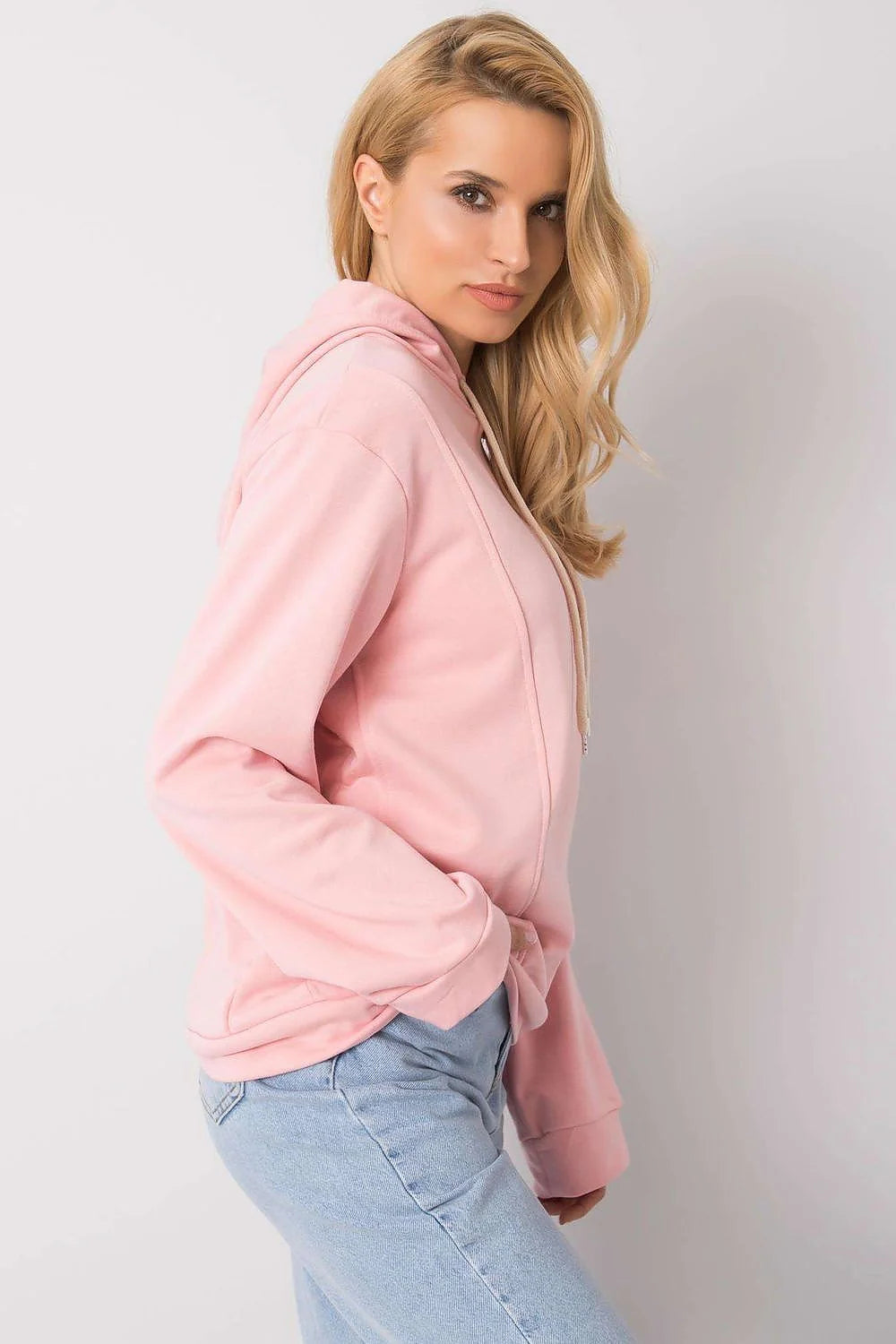 hoodie femme jaune fluo coton elasthanne molleton doux coupe ample épaules tombantes manches longues capuche doublée cordon blanc réglable