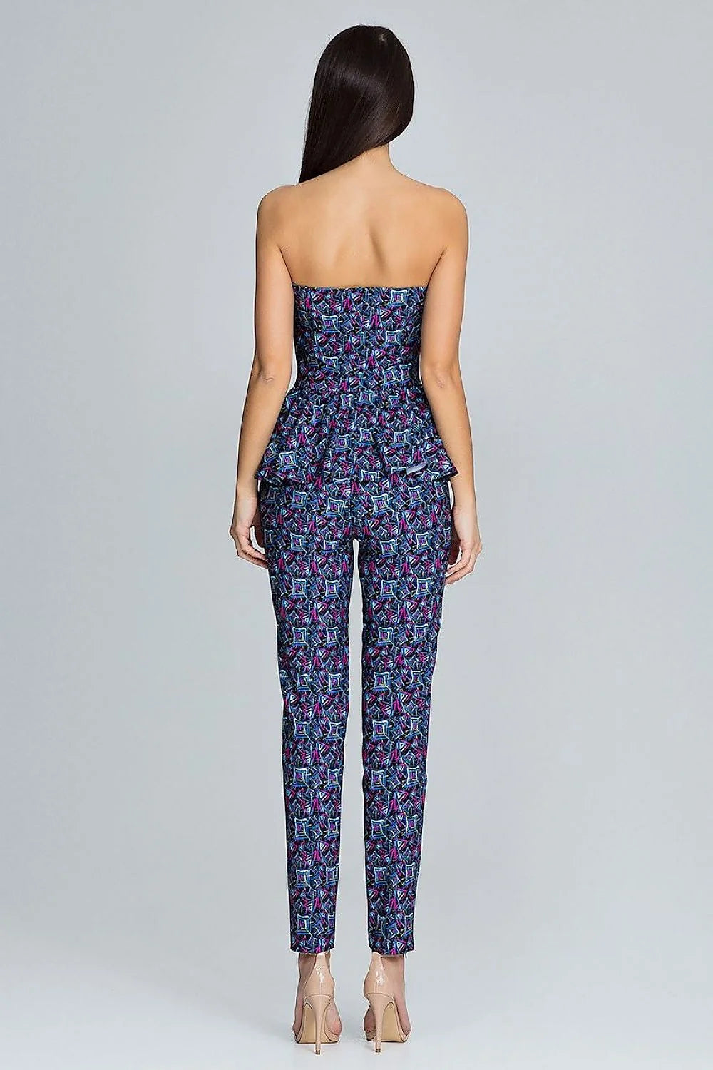 Ensemble bustier pantalon noir élégant chic moderne tissu uni idéal soirées femme mode tendance