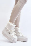 Bottines blanches en cuir synthétique style moderne confortables doublure chaude semelle antidérapante hiver femmes