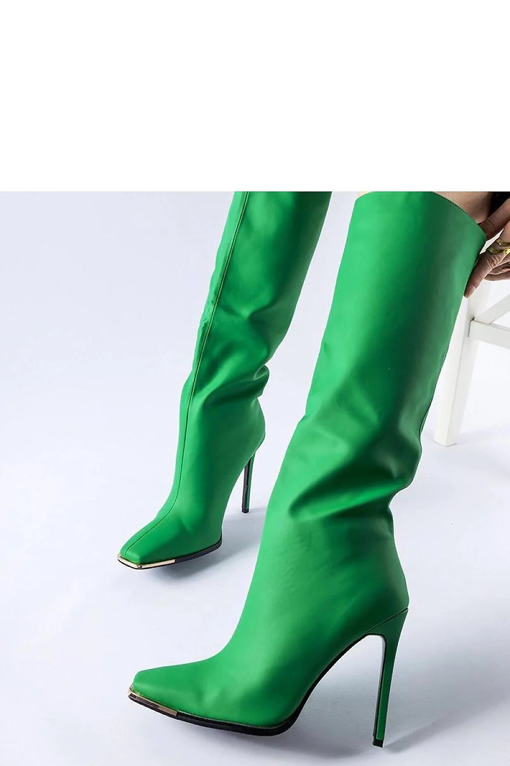 Bottes à talons aiguilles vertes cuir femmes style audacieux pointu genouville élégance moderne soirées ville
