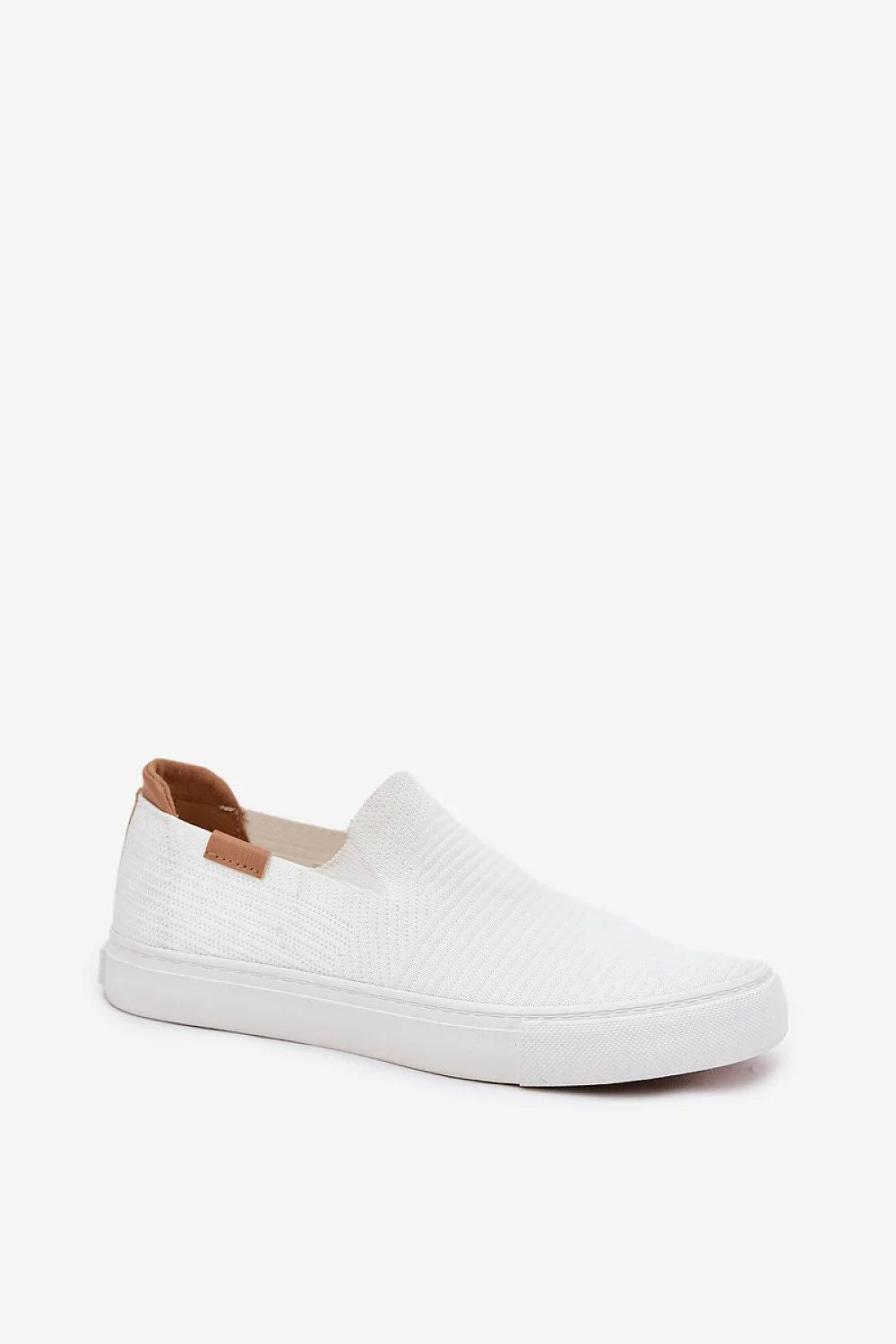 Baskets pour femmes confortables mode style slip-on design moderne matériau textile semelle caoutchouc blanc nuancé