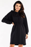 Robe de jour Infinite You moderne casual chic femme coton élasthanne capuche manches longues ajustable taille
