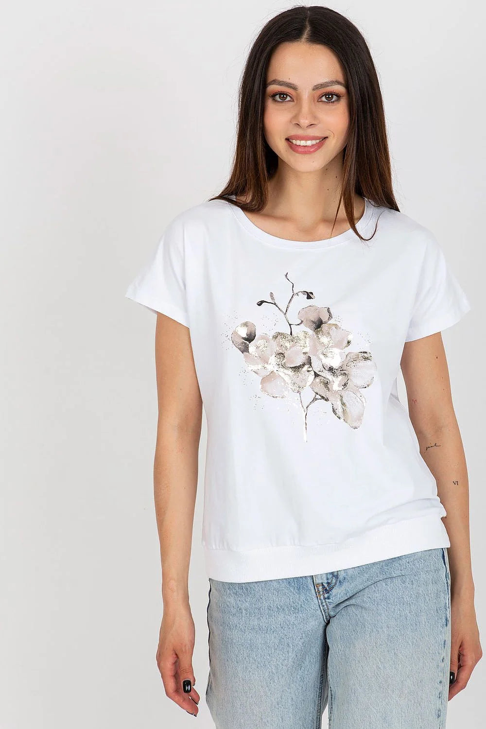 Chemisier floral artistique pour femmes en coton élasthanne manches courtes style casual occasion polyvalente