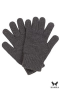 Gants Kamea pour femme, design classique, matière tricotée en laine, couleur graphite, coupe ajustée, poignets côtelés, accessoire hiver élégant