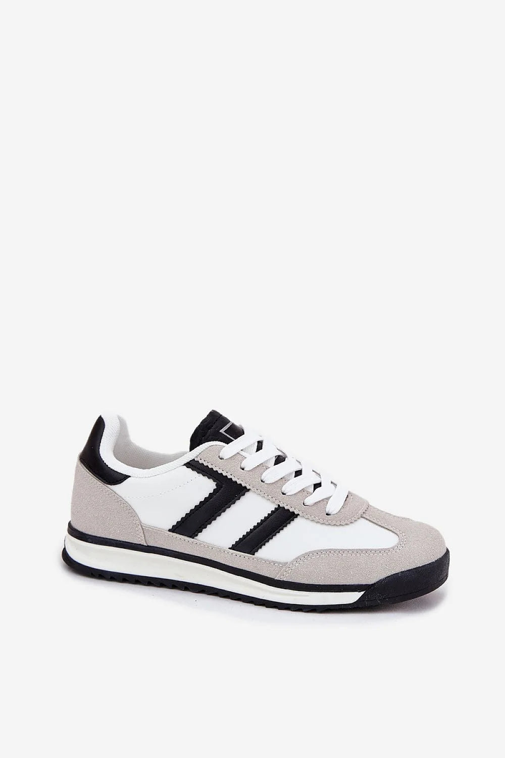 Chaussures de sport pour femmes design rétro style minimaliste cuir écologique tissu blanc noir gris confortable