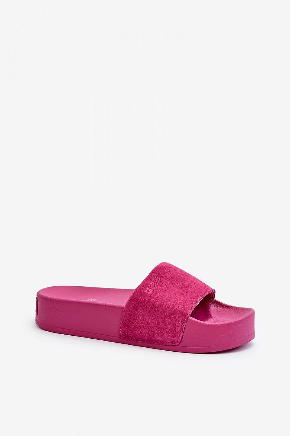 Sandales femmes style mule design moderne ouvertes suédine fuchsia semelle épaisse 4 cm confort plateforme été soirées