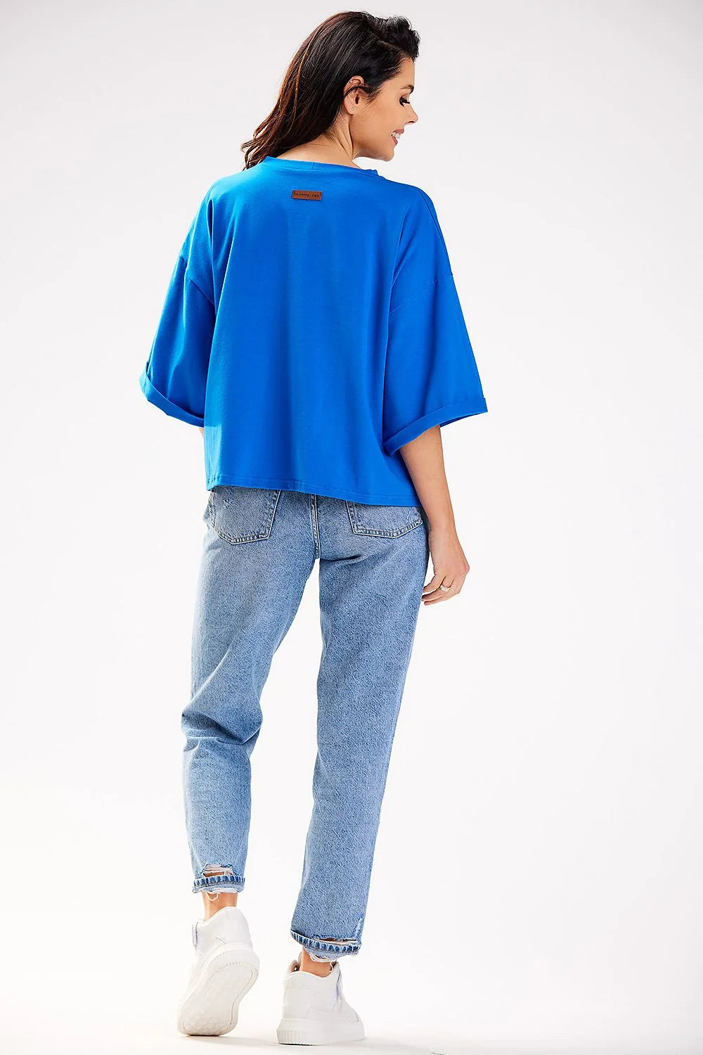 Chemisier Infinite You Blouse Femme Manches larges Encolure ronde Coton Lycra 6 couleurs Casual Élégant Confort Taille universelle Mode Été