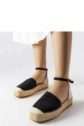 espadrille femme chic paillettes argentées toile noire semelle corde plateforme embout tressé naturel bride cheville réglable boucle dorée