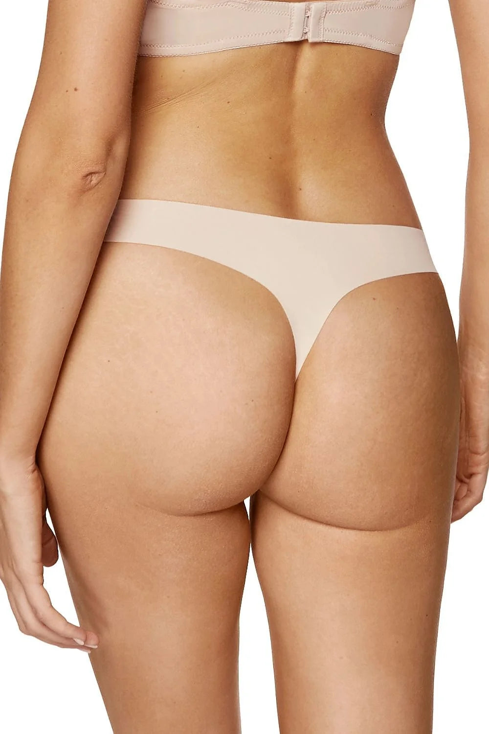 lot trois strings bikini taillebasse microfibre beige chair sans couture bords découpés laser invisible extensible respirant confortable entrejambe coton quotidien