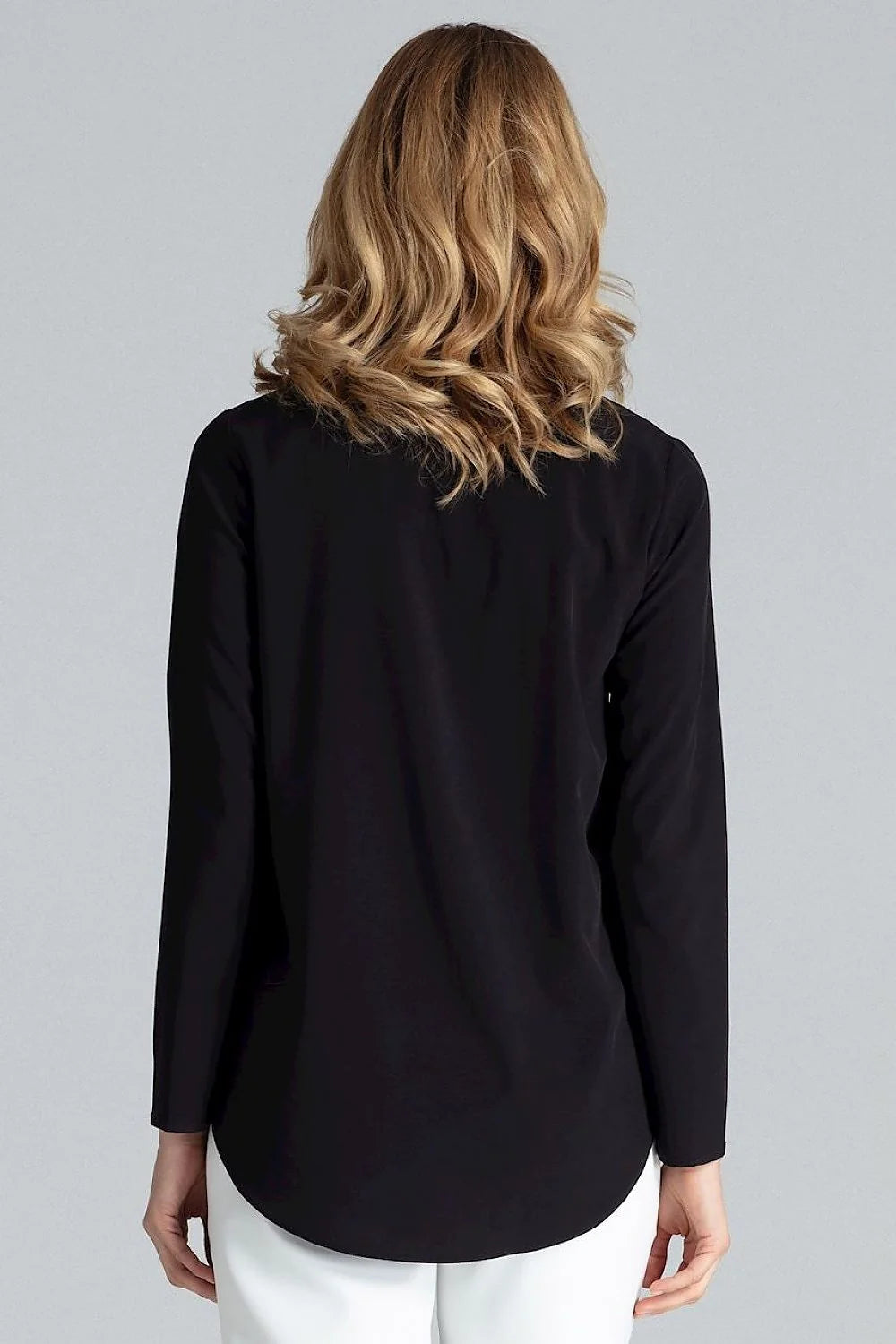 Chemisier Figl élégant imprimé animal végétal couleurs naturelles manches longues col droit femme polyester élasthanne