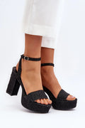 sandales femme stiletto 10cm plateforme 4cm pailletées textile tweed empeigne croisée peeptoe bride cheville boucle argentée semelle cuir écologique confortable