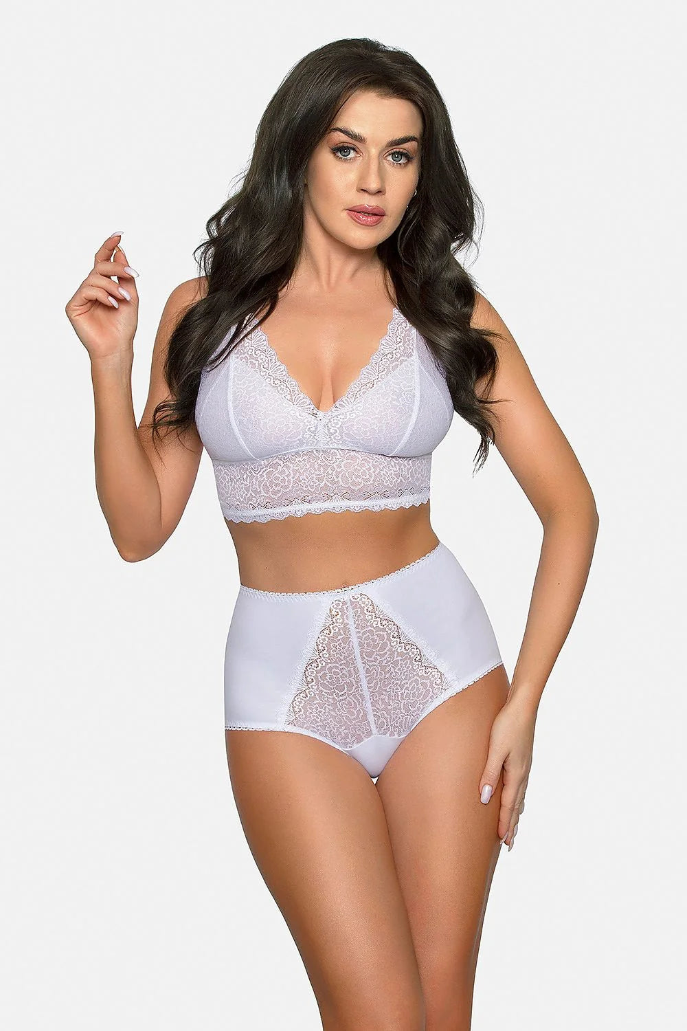 Ensemble lingerie féminine Babell haut de gamme style rétro dentelle noire taille haute sans armatures coton élasthanne