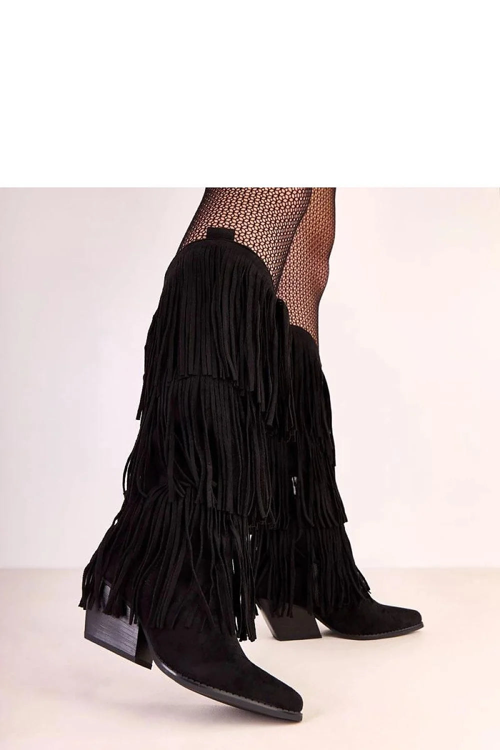 bottes femme genou western bohème franges longues superposées suédine cuir écologique bout pointu talon colonne stable confortables élégantes