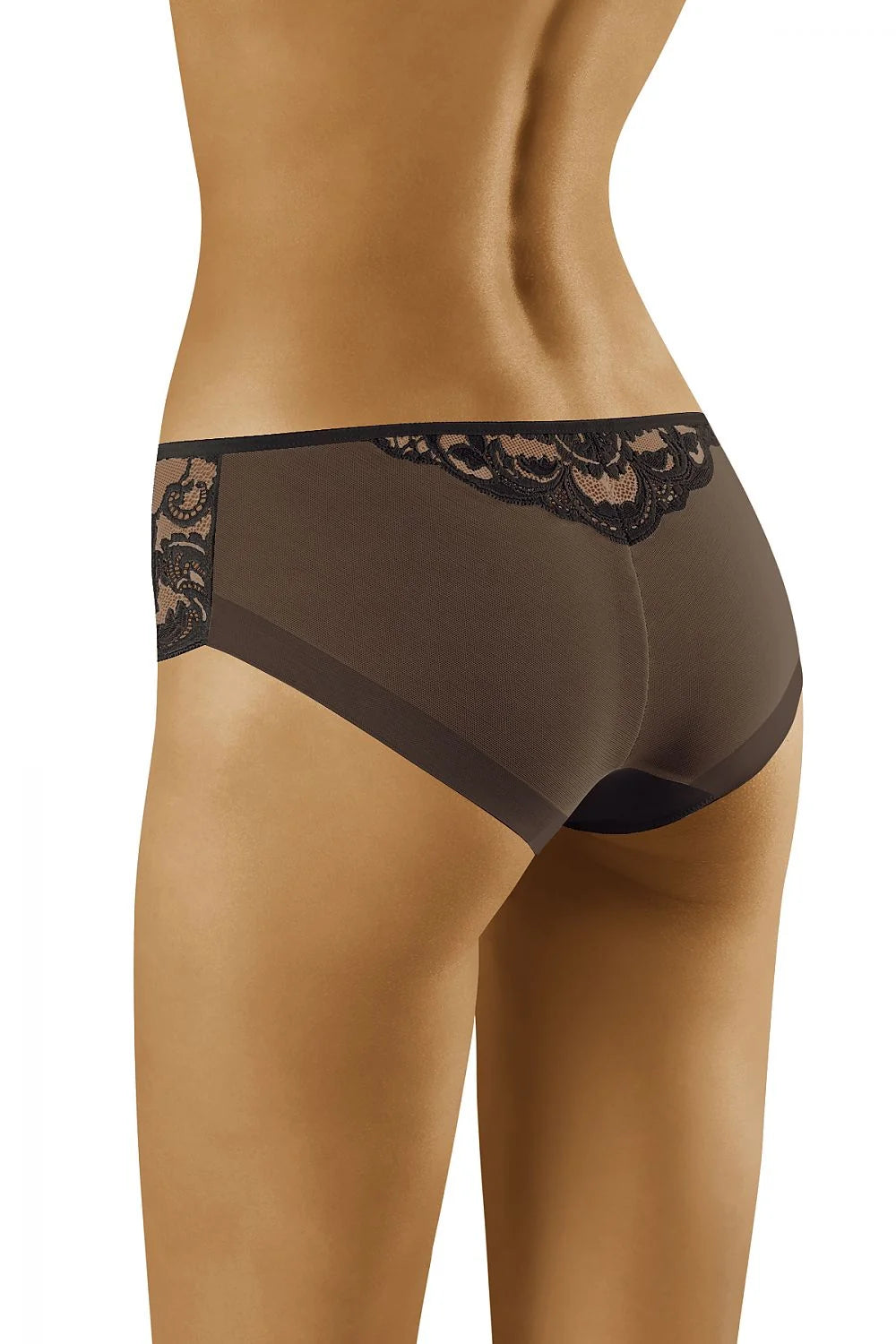 Culotte dentelle florale noire Wolbar sexy élégante confortable transparence féminine taille mi-haute raffinée