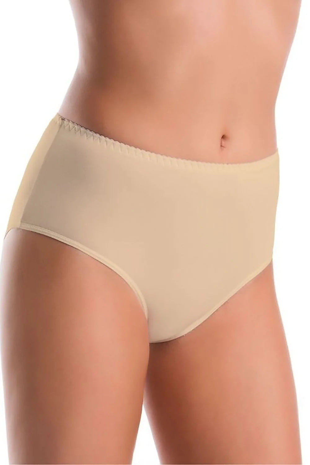 culotte femme taille haute coton lycra beige microfibre extensible seconde peau maintien optimal invisible sans coutures ourlets plats douceur