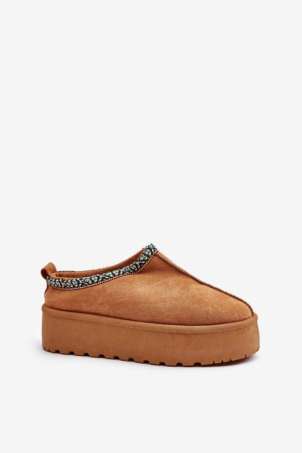 Pantoufles Step in style femmes confort style moderne plateforme补偿 sole cuir suédé écológique détails ethniques multicolores