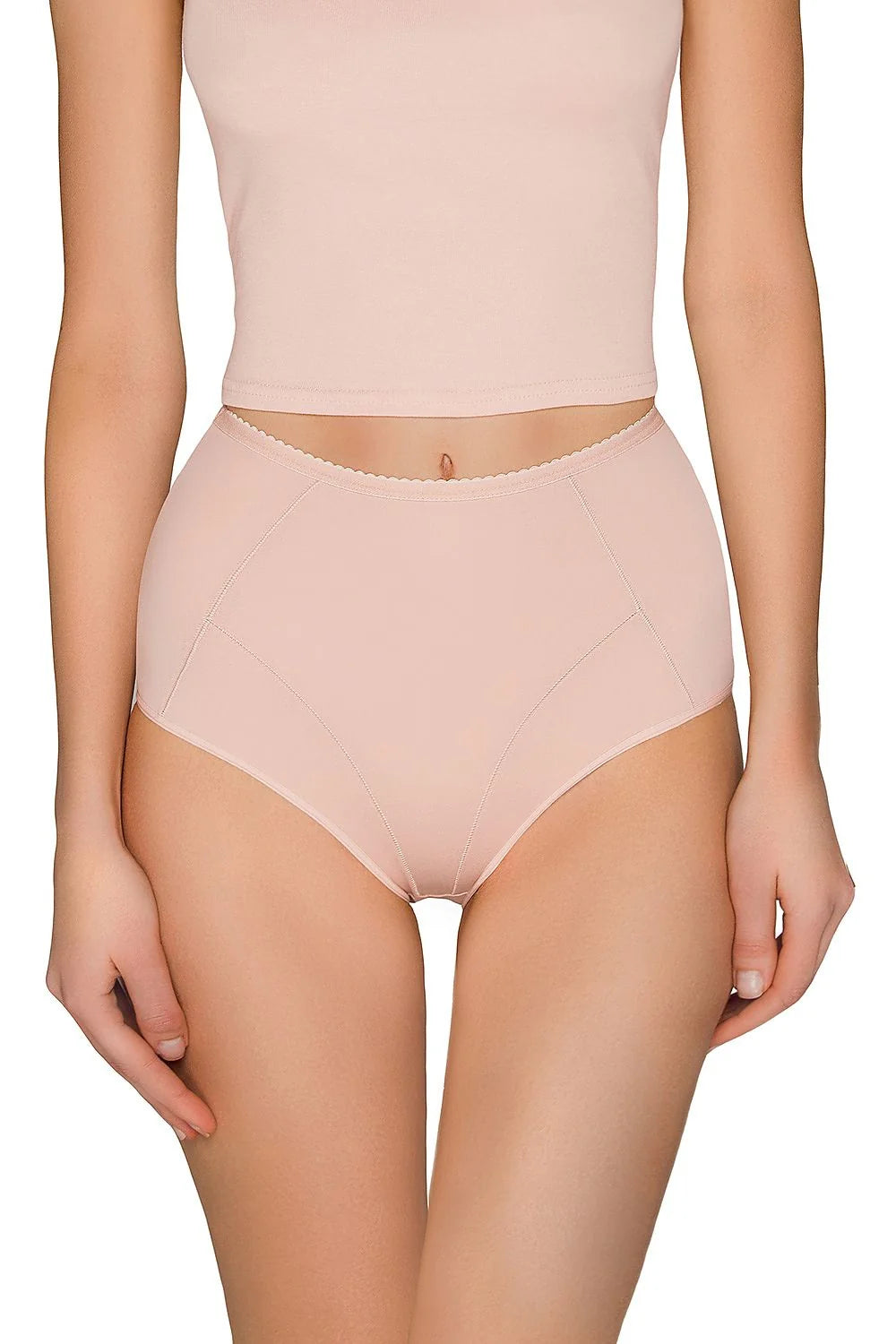 culotte femme taille haute gainante effet lissant galbant stretch discrète noire beige coton nylon elasthanne doublure douce respirante invisible
