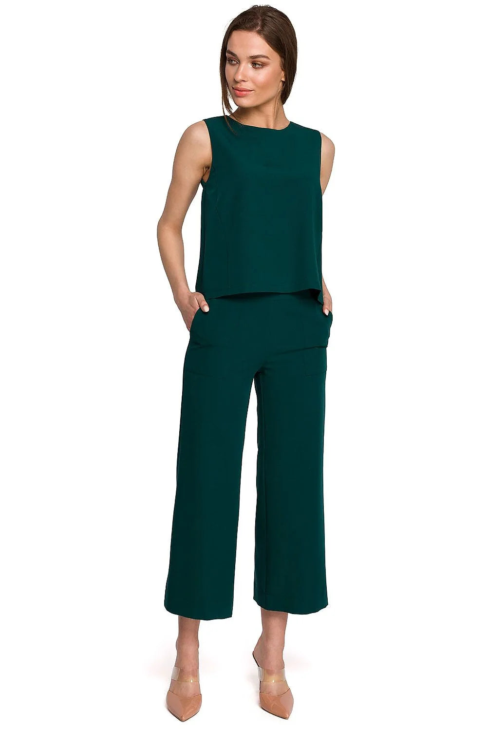 Top Femme Bleu Vif Polyester Élégant Ample Décontracté Travail Bureau Mode Style Professionnel