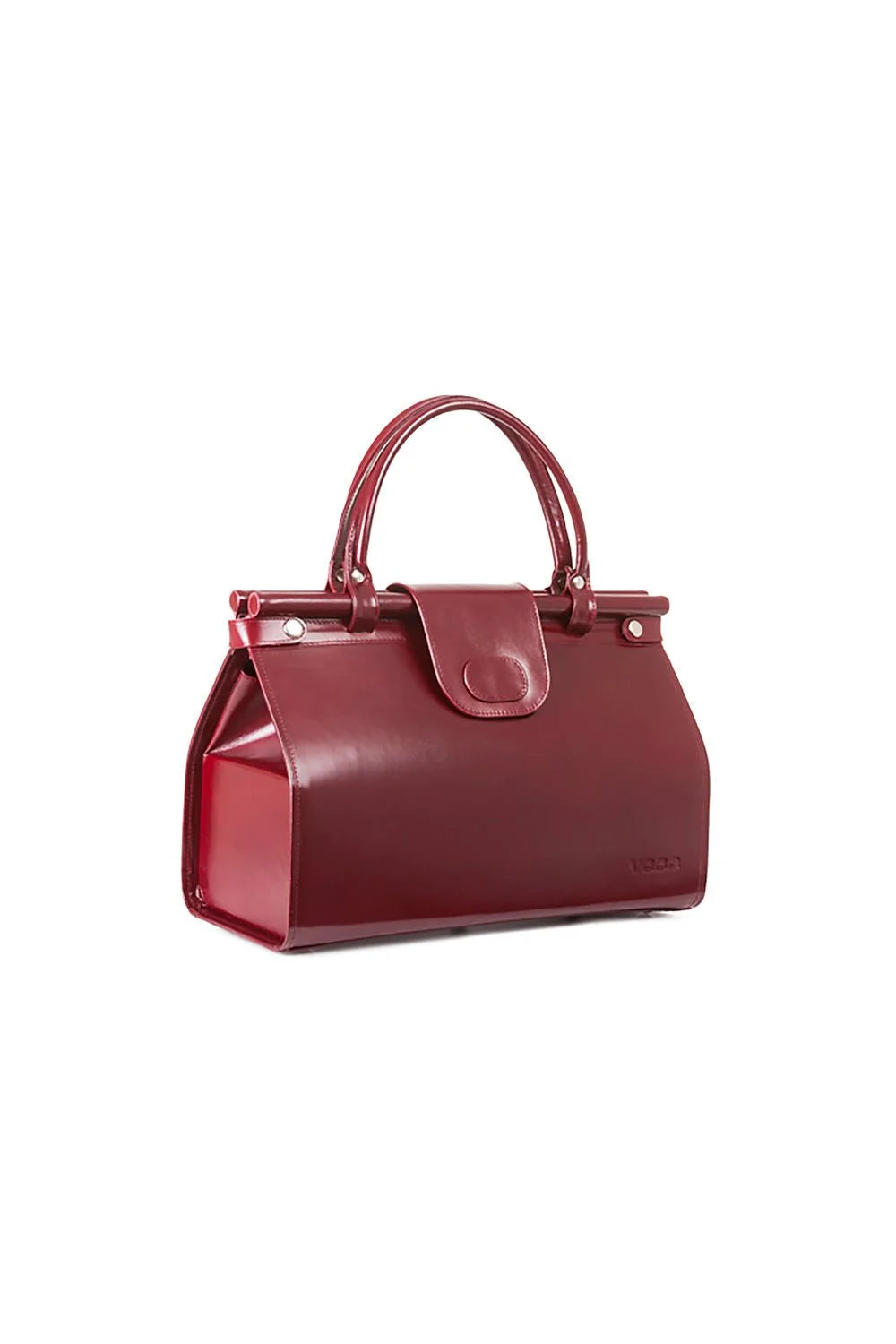 Sac à main en cuir naturel doctor bag rouge bordeaux style classique pour femmes