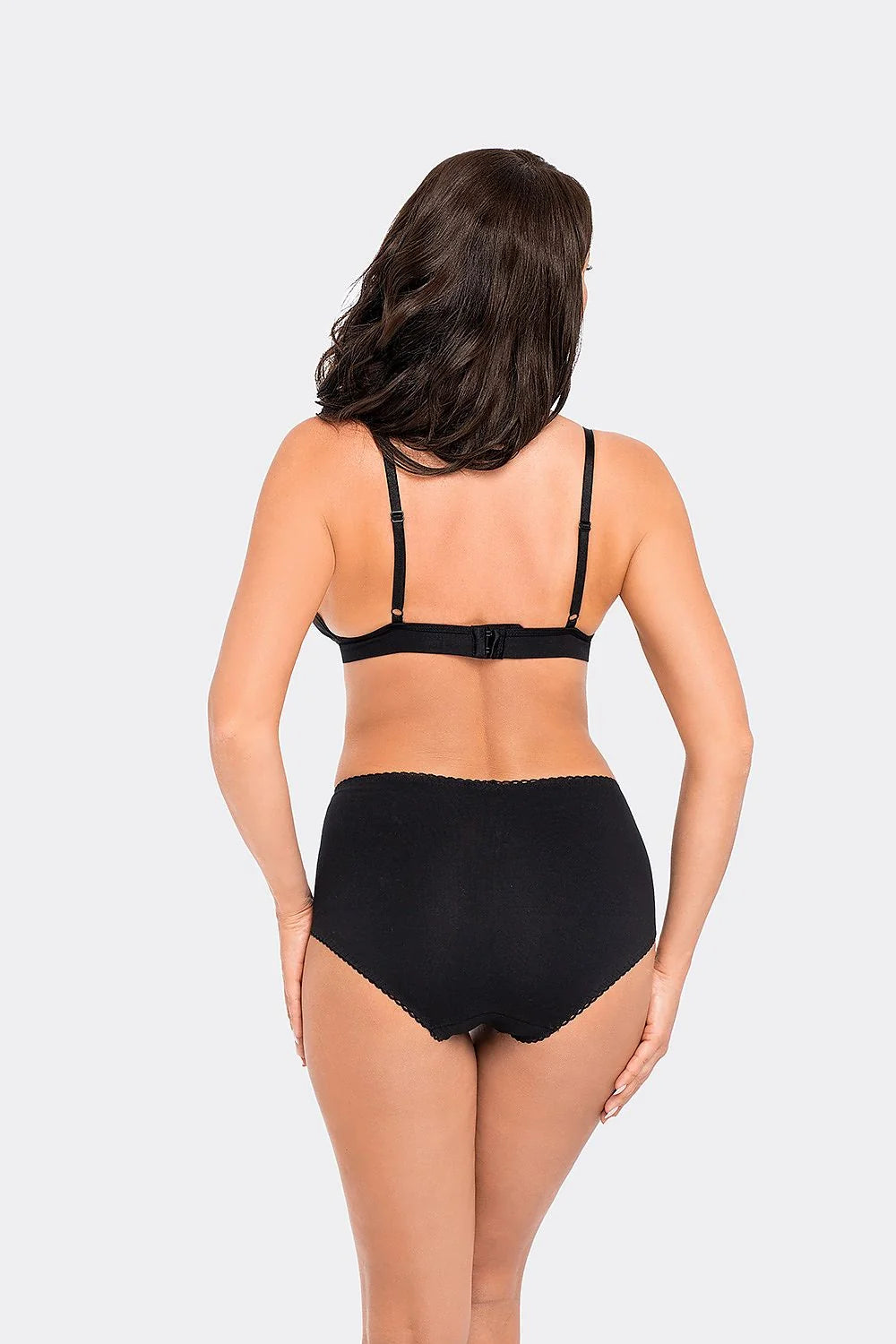Ensemble de lingerie féminine Babell culottes taille haute dentelle noire sans armature soutien-gorge triangulaire