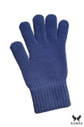 Gants Kamea pour femmes style classique tricot laine couleur bleu indigo poignets côtelés ajustement parfait confort optimal idéaux pour l'hiver