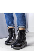 Bottes de neige mode femmes cuir synthétique semelle caoutchouc noir gris comfort hiver urban style