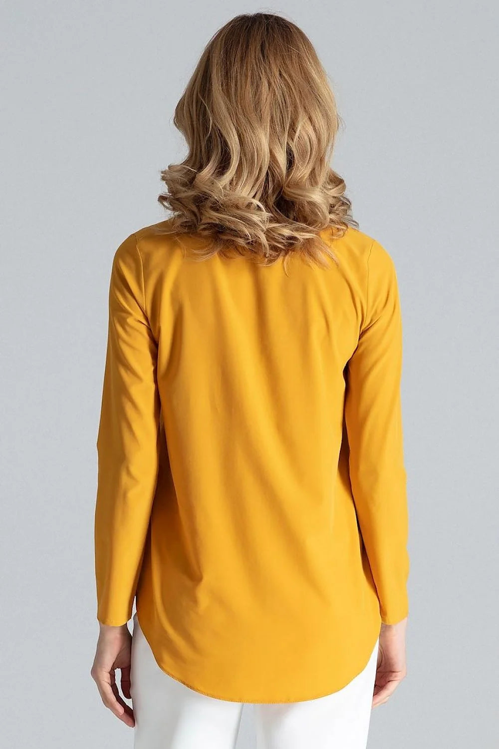 Chemisier Figl élégant imprimé animal végétal couleurs naturelles manches longues col droit femme polyester élasthanne