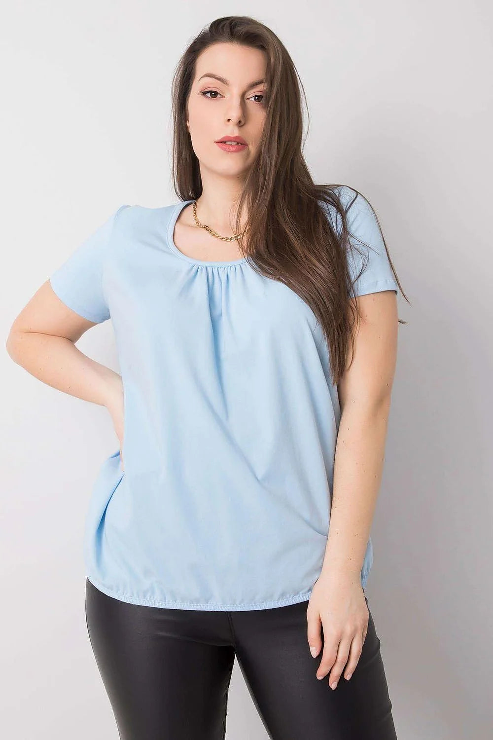 T-shirt BFG pour femme grandes tailles manches courtes col rond coton élasthanne confortable élégance quotidienne