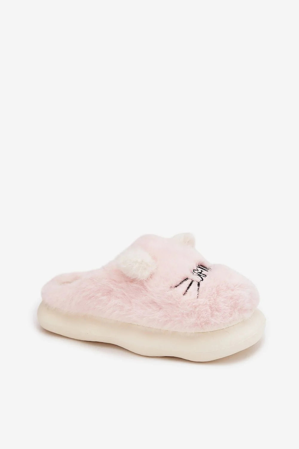 chaussons fourrure femme chaleureux confortable semelle épaisse antidérapant moelleux doux oreilles mignonnes inscription SMILE doublure peluche maison cocooning taille adaptable