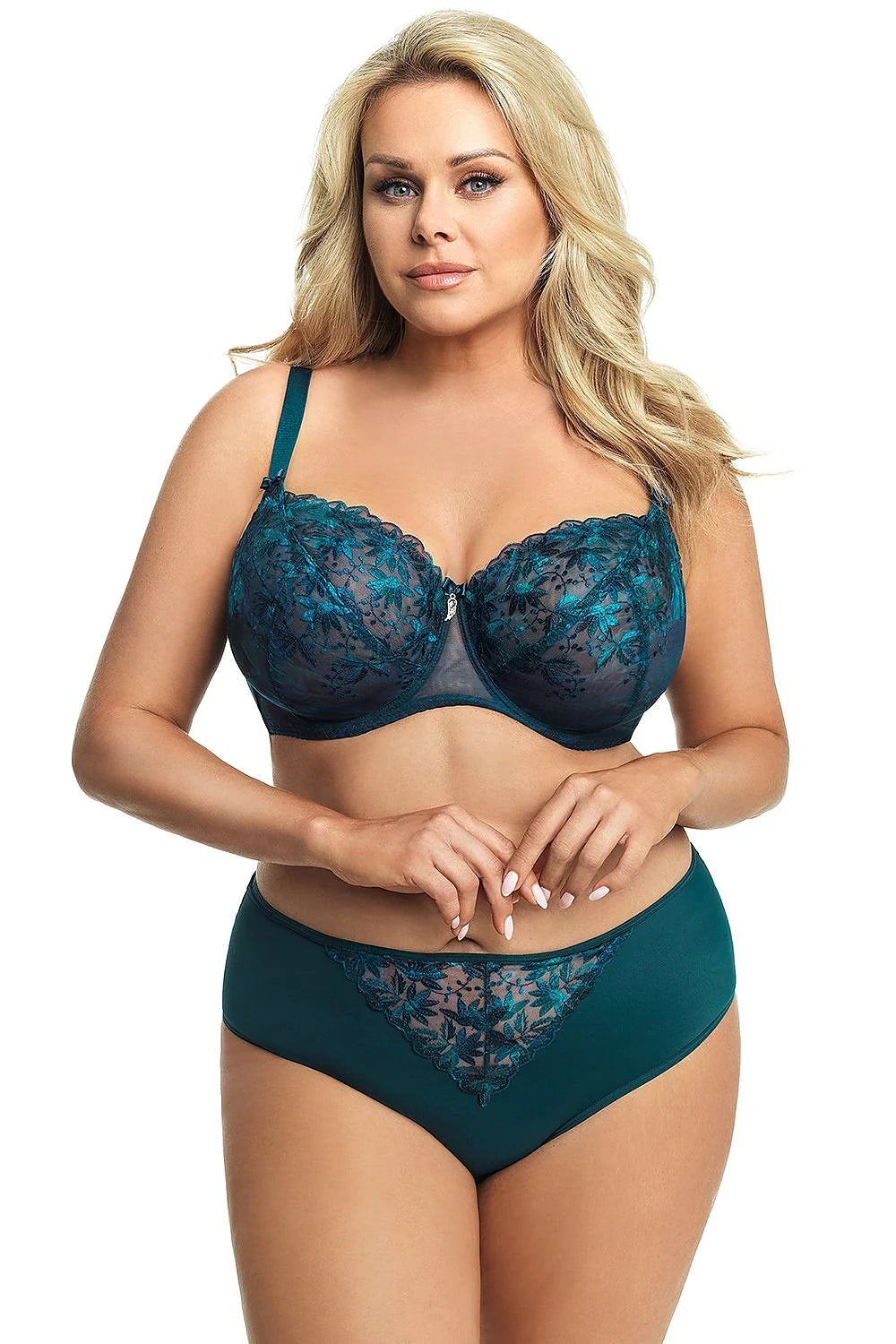 Soutien-gorge dentelle bleu sarcelle non rembourré avec armatures confort féminin moderne pour occasions spéciales