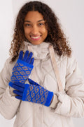 Gants de mode pour femme avec motif géométrique, isolation détachable, fleur brodée, coton élasthanne polyester, coupe ajustée, poignets côtelés, style hiver élégant