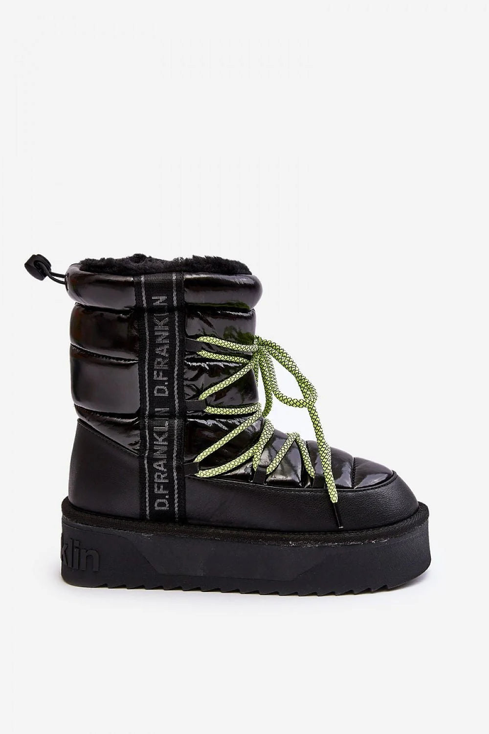 bottes neige femme hiver mi mollet plateforme épaisse semelle crantée antidérapante doublure fourrure synthétique simili cuir matelassée laçage contrastant