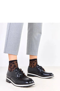 derbies lacées femme cuir écologique verni embossé croco bout carré talon bas semelle crantée blanche plateforme contrastée brillant ornements décoratifs