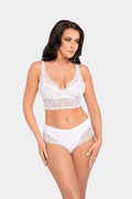 culotte Babell BBL194 dentelle blanche florale coton élasthanne extensible confortable microfibre opaque côtés semitransparent maintien léger romantique élégante