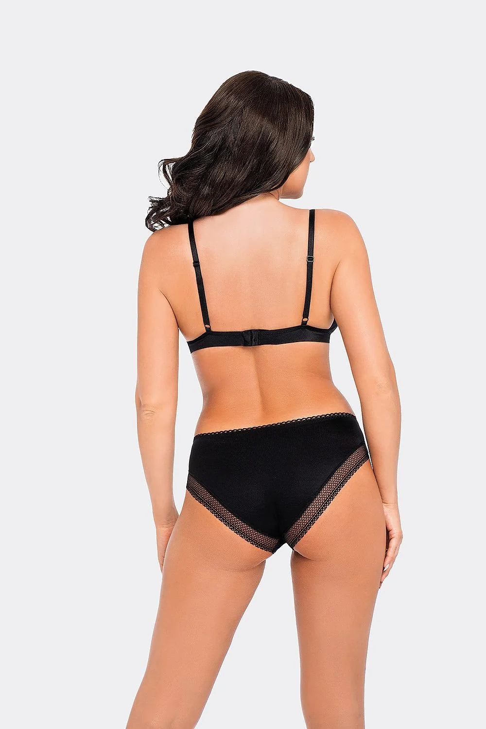 Ensemble de lingerie féminine luxueux noir en microfibre dentelle无 coutures plates taille élastique soutien-gorge三角 culottes haute taille S M L XL