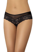Culotte brésilienne maille transparente dentelle florale elastique maintien confortable femmes noire sexy élégante lingerie