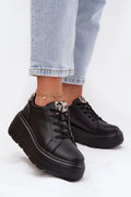 baskets femme Vinceza cuir naturel noir grainé plateforme épaisse crantée lacets œillets métalliques bout arrondi imprimé léopard beige confortable tendance