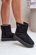 Bottines en suède noir style casual confort semelle épaisse hiver femmes mode chic décontracté