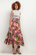 Jupe longue Tessita en viscose motif tropical haut sans manches été plage occasion spéciale