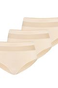 Ensemble de culottes femmes taille haute beige coton Lycra bande élastique invisibles sous robes