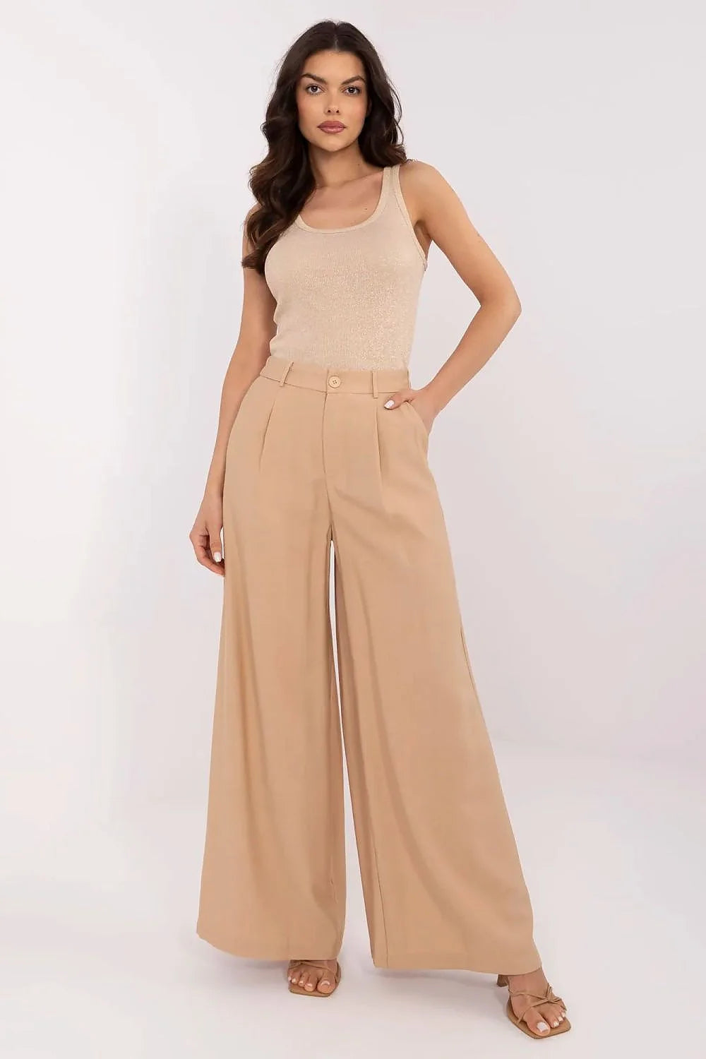 Pantalon femme élégant large taille haute palazzo viscose haute qualité occasion spéciale travail quotidien