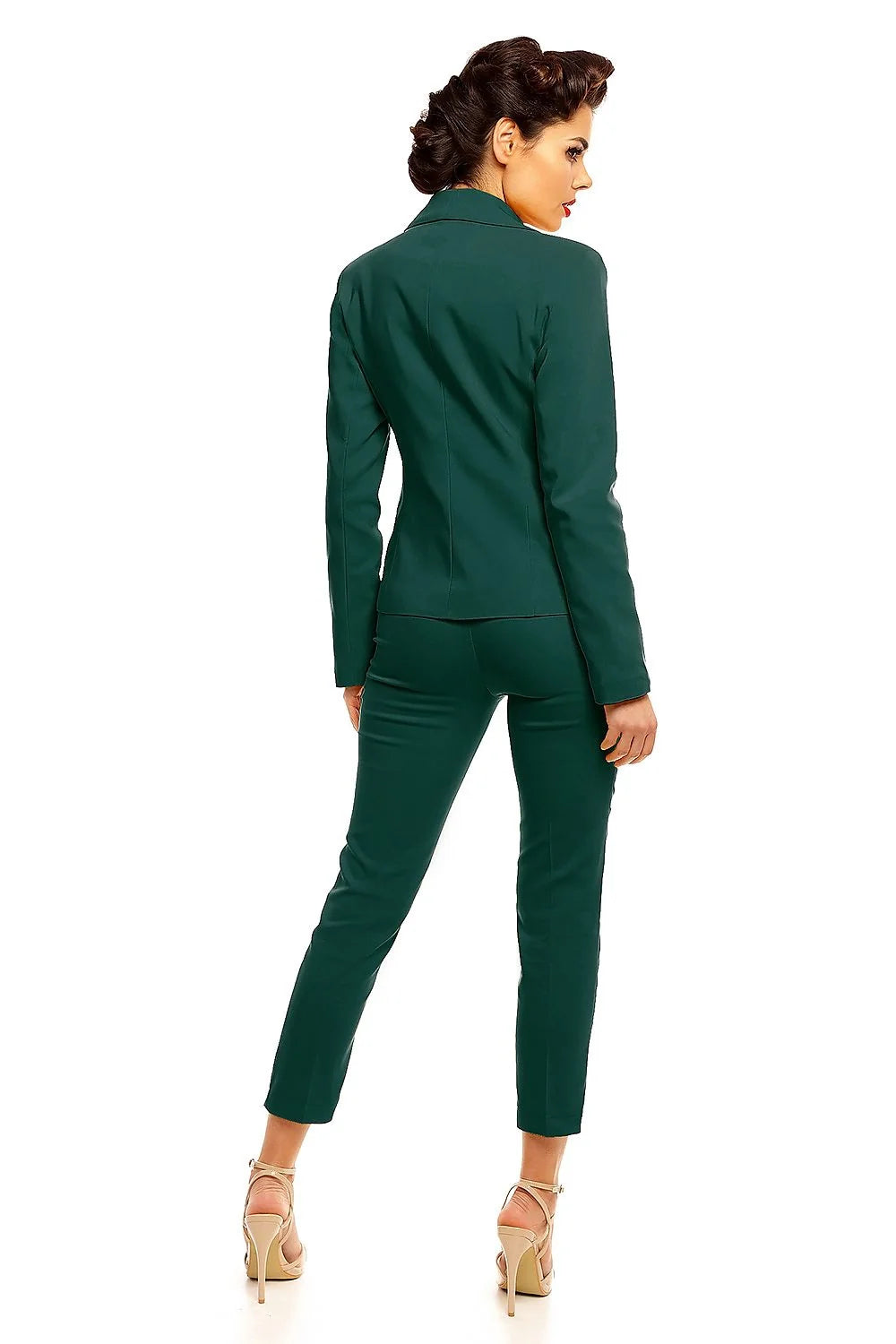 Blazer femme polyester ajusté élégant bleu classique pour bureau style professionnel moderne femmes actives