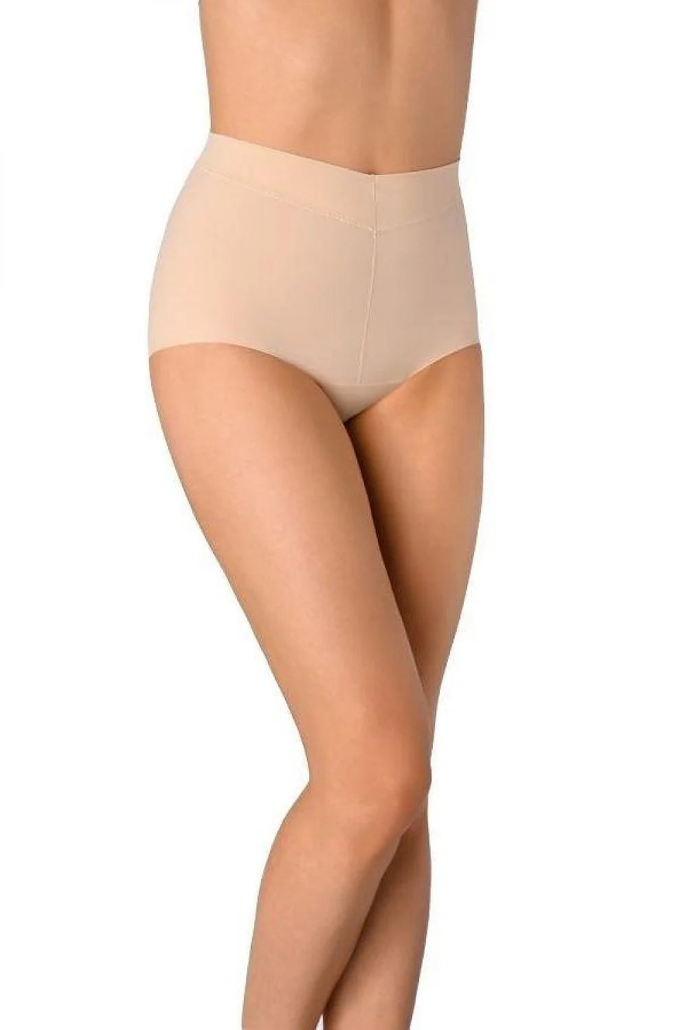 culotte gainante femme taille haute beige nylon élasthanne microfibre extensible respirante sculptante lissante confortable invisible coutures plates antiglisse maintien