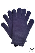Gants d'hiver pour femmes en maille bleu marine, style classique, poignets pratiques, coupe universelle, durables et faciles à entretenir