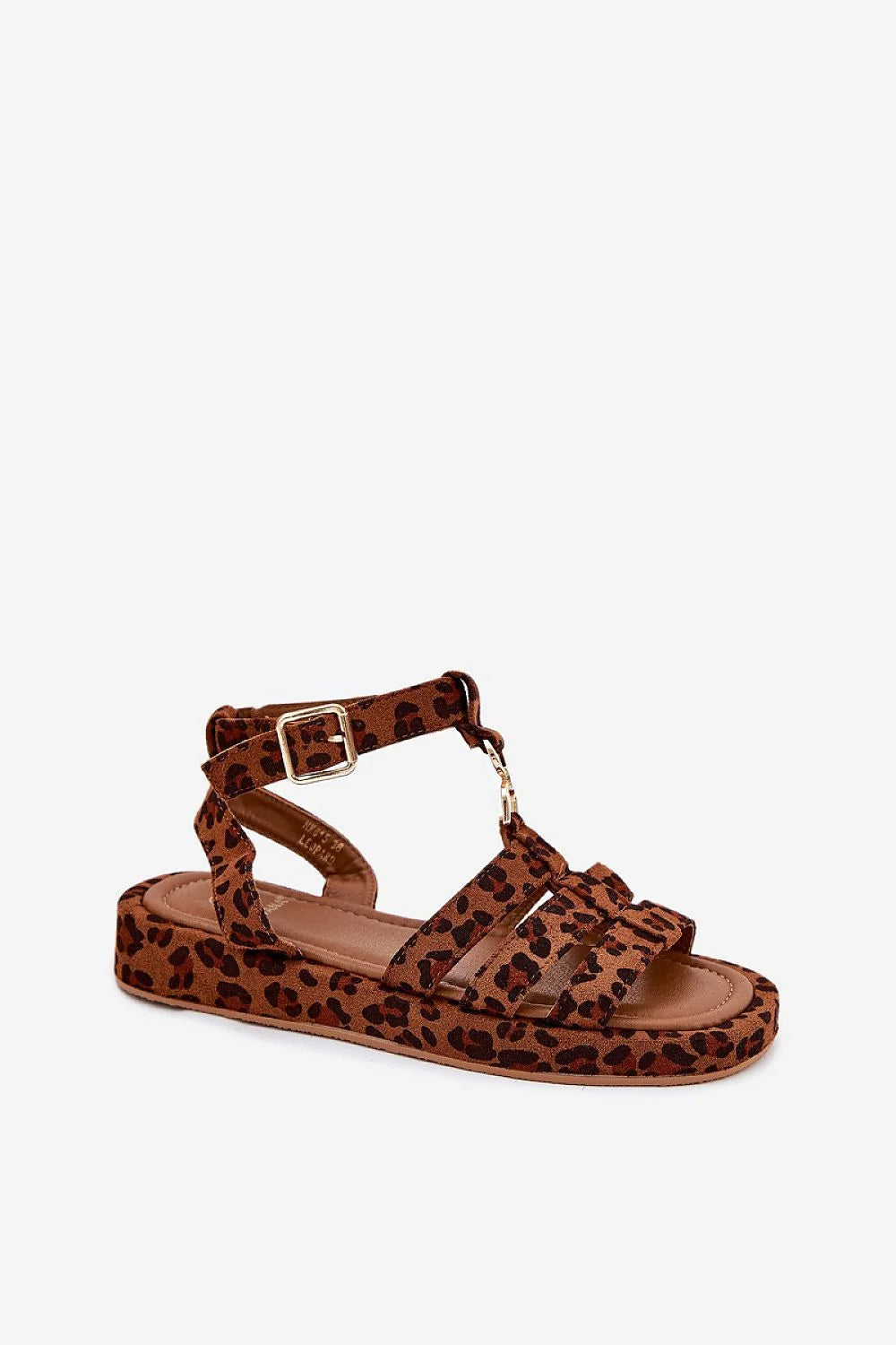 Sandales femmes style audacieux imprimé léopard cuir suédé écologique semelle plate ajustable confort occasionnel élégance été