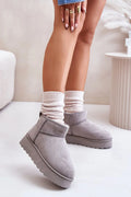 Bottes de neige Step in style femmes style casual coupe basse suède écologique fourrure synthétique plateforme caoutchouc
