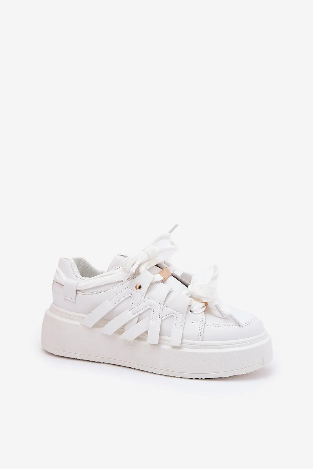Chaussures de sport Step in style en cuir artificiel éco-friendly, plateforme, semelle mousse, laces larges, style moderne, confortable, pour femmes